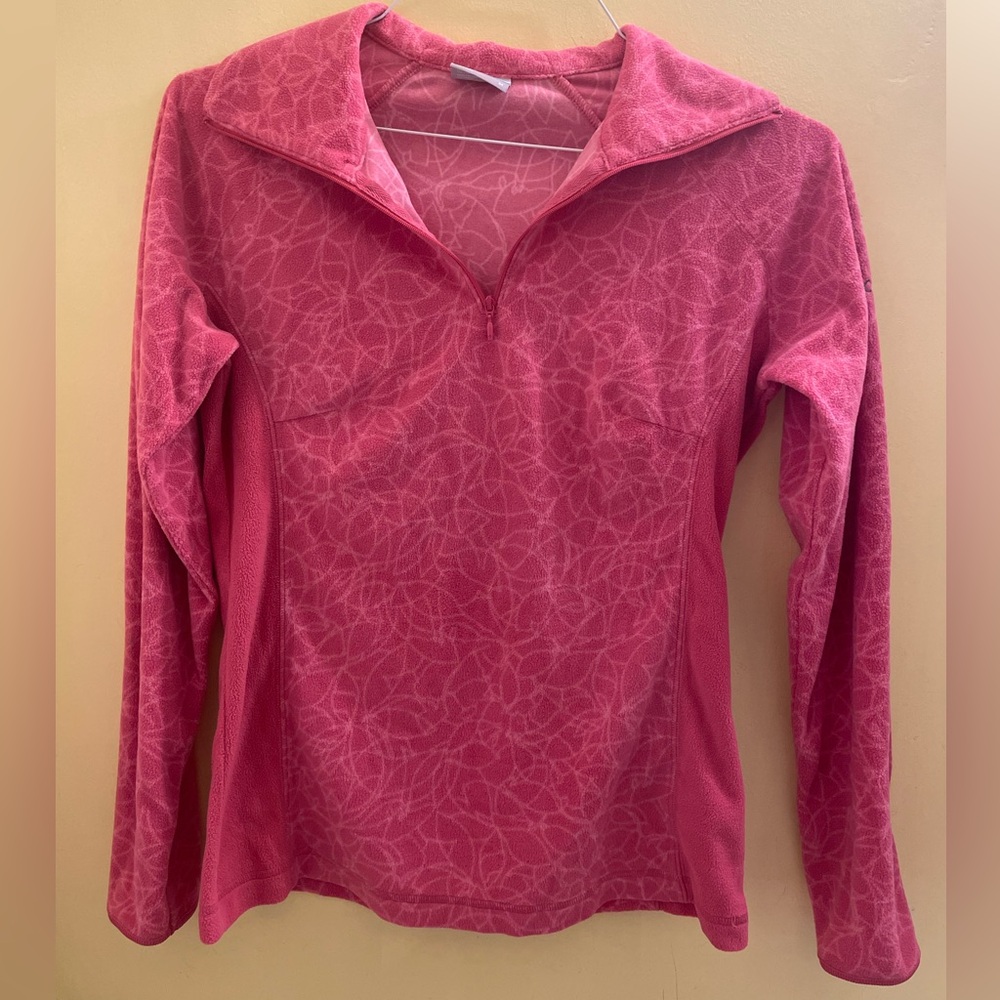 Columbia Pink Quarter Zip Fleece Pullover